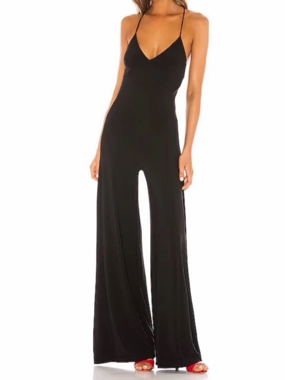 LIKE NEW Norma Kamala Low Back Slip Jumpsuit Black XS 34